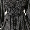 Balloon Sleeve Ruffled Gathered Dress Black – Image 4