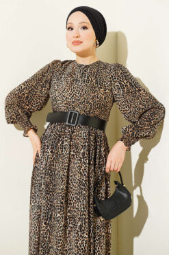 Alternative view of Balloon Sleeve Chiffon Dress Leopard
