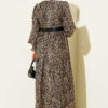 Balloon Sleeve Chiffon Dress Leopard - Image 3