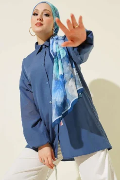 Basic Anklet Elastic Shirt Indigo
