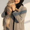 Basic Long Knit Cardigan with Double Pockets Grey – Image 2