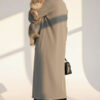 Basic Long Knit Cardigan with Double Pockets Grey – Image 3