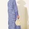 ⁦Basic Striped Long Tunic Navy Blue⁩ - الصورة ⁦3⁩