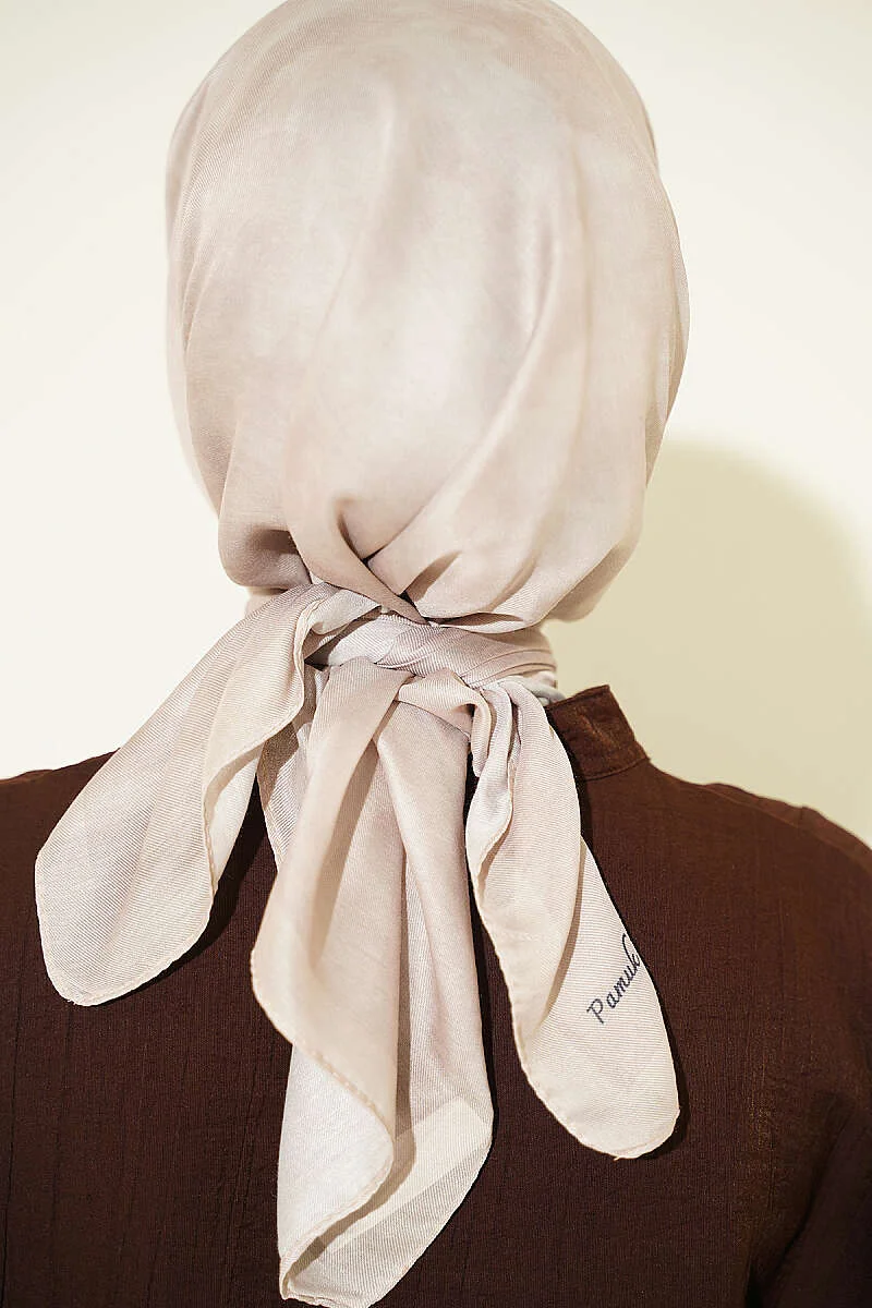 Batik Pattern Soft Scarf Beige – Image 3