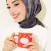 Batik Pattern Soft Scarf Charcoal - الصورة 2