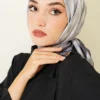 Batik Pattern Soft Scarf Grey - Image 2