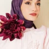 Batik Pattern Soft Scarf Plum - immagine 2