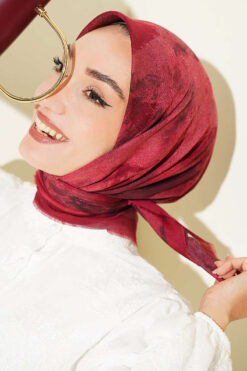Alternative view of Batik Patterned Soft Scarf Burgundy