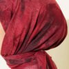 Batik Patterned Soft Scarf Burgundy - Afbeelding 4