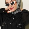 Batik Patterned Soft Scarf Grey - Image 2