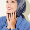 Batik Patterned Soft Scarf Navy Blue - Imagen 5
