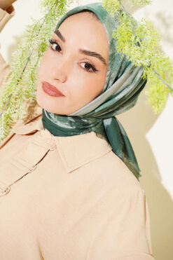 Alternative view of Batik Patterned Soft Scarf Emerald