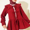 Baby Collar Tied Kimono Burgundy