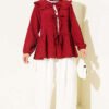 Baby Collar Tied Kimono Burgundy – Image 2
