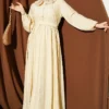 Baby Collar Ankled Cuffed Dress Beige