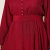 Baby Collar Ankled Cuffed Dress Burgundy - Image 4