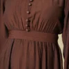 Baby Collar Ankled Cuffed Dress Brown - Image 4