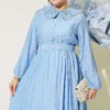 Baby Collar Ankled Cuffed Dress Blue – Image 2