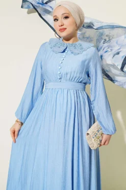 Vista alternativa de Baby Collar Ankled Cuffed Dress Blue