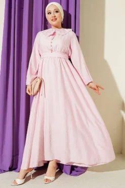 Baby Collar Ankled Cuffed Dress Pink