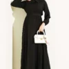 Baby Collar Ankled Cuffed Dress Black