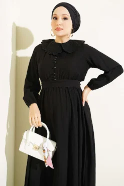 Vista alternativa de Baby Collar Ankled Cuffed Dress Black