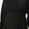 Baby Collar Ankled Cuffed Dress Black - immagine 4