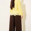 Embroidered Detail Peter Pan Collar Shirt Yellow – Bild 3