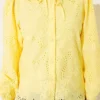 Embroidered Detail Peter Pan Collar Shirt Yellow – Bild 4