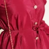 ⁦Button-Up Shirt with Baby Collar Burgundy⁩ - الصورة ⁦4⁩