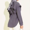 ⁦Button-Up Shirt with Baby Collar Charcoal⁩ - الصورة ⁦3⁩