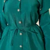 Button-Up Shirt with Baby Collar Green - Image 4