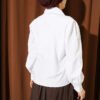 Short Blouse with Baby Collar and Lace Details White - Imagen 3
