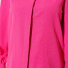 ⁦Short Blouse with Baby Collar and Lace Details Fuchsia⁩ - الصورة ⁦4⁩