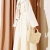 Belted Dress with Baby Collar and Inner Layer Yellow – Bild 3