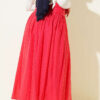 Gathered Waist Detail Hem Edge Skirt Alizarin – Image 3