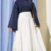 Gathered Waist Detail Hem Edge Skirt White – Bild 2