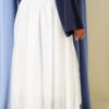 Gathered Waist Detail Hem Edge Skirt White – Bild 3