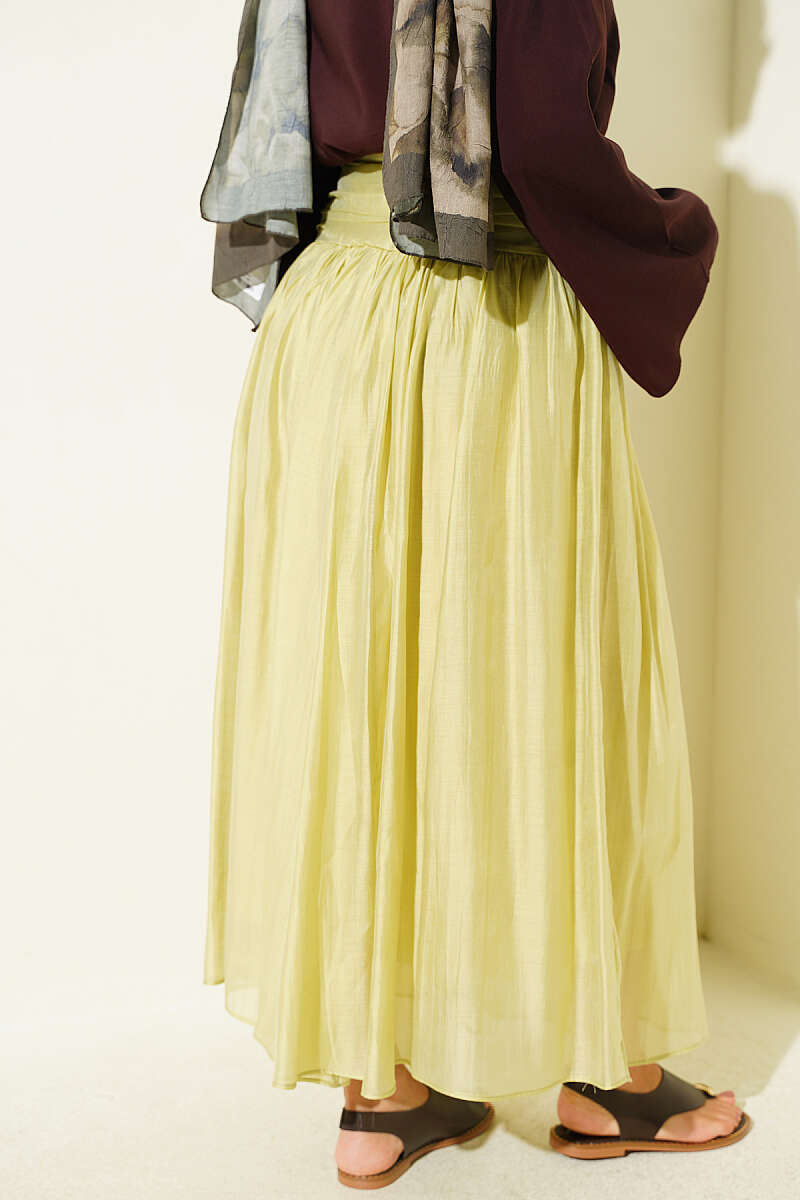 Gathered Waist Detail Hem Edge Skirt Hazel – Image 3