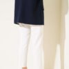 High-Waisted Slim Fit Fabric Trousers White – Bild 3