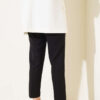 High-Waisted Slim Fit Fabric Trousers Black – Bild 3