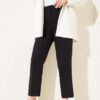 High-Waisted Slim Fit Fabric Trousers Black – Bild 2