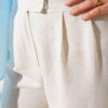 High-Waisted Belted Linen Trousers Beige – Bild 4