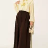 High-Waisted Tie-Belt Wide-Leg Trousers Brown – Image 2