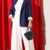 High-Waisted Tie-Belt Wide-Leg Trousers Ecru - Afbeelding 2
