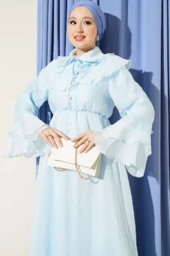 Alternative Ansicht von Dress with Belt Detail and Cape Baby Blue