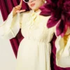 Dress with Belt Detail and Cape Yellow - Afbeelding 2