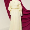 Dress with Belt Detail and Cape Yellow - Afbeelding 3