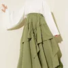 Gathered Hem Edge Skirt with Elastic Waistband Hazel - Imagen 2