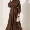 Belted Vertical Pleated Dress Mink - Image 3